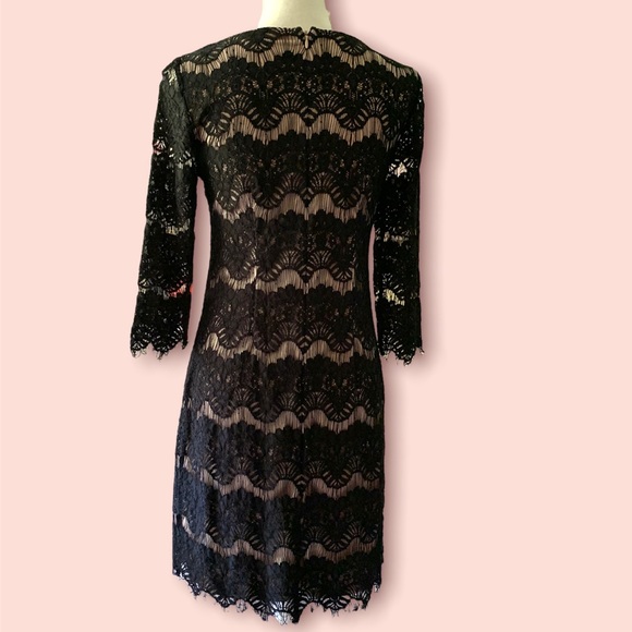 Jessica Howard Black Lace Mini Cocktail Dress 6 - Picture 5 of 8